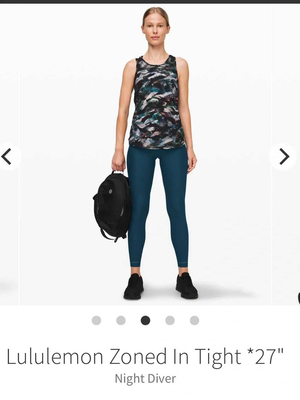 Lululemon Zoned in tight 27” night diver $148 size 10